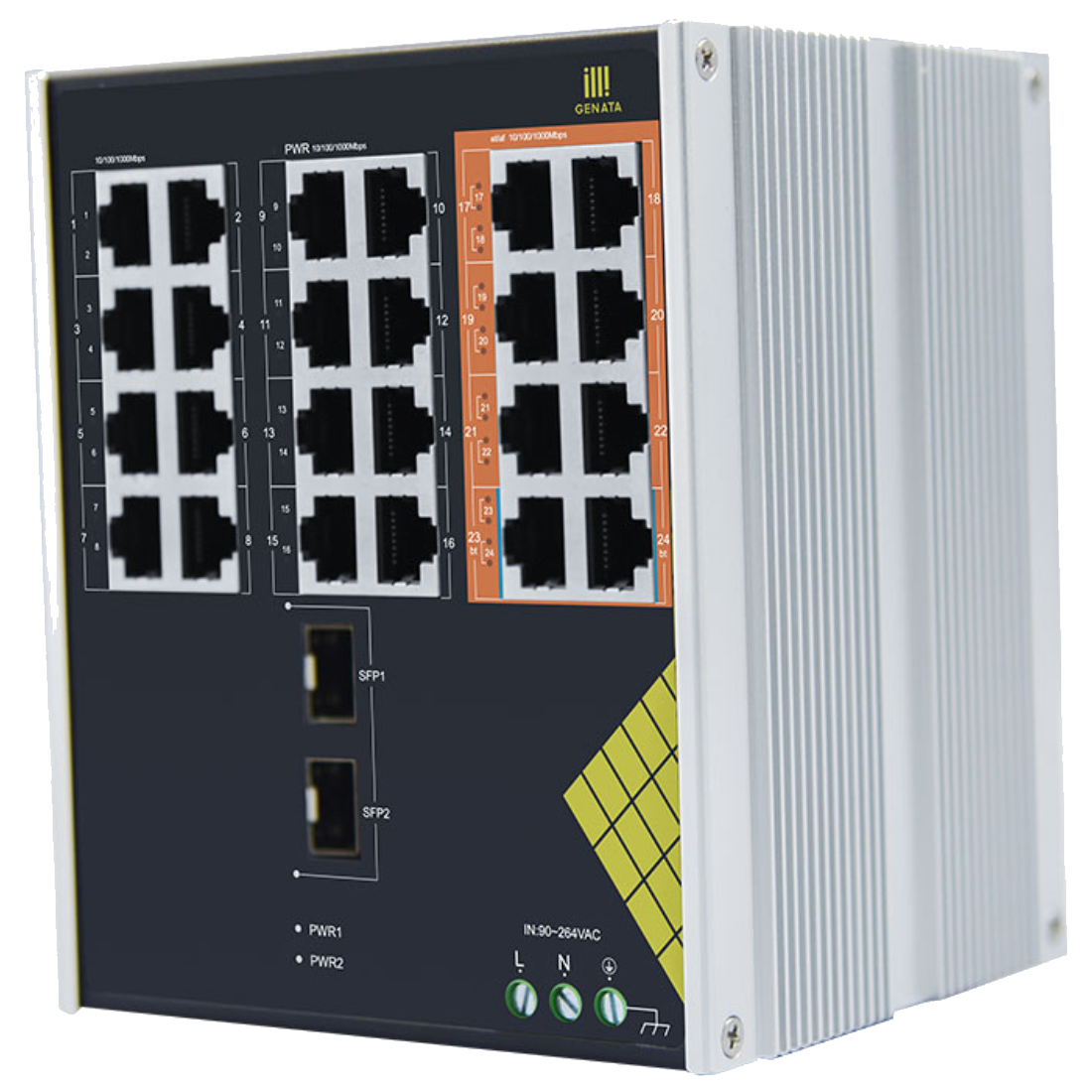 GNT-IG1226F8-AC - Индустриальный коммутатор