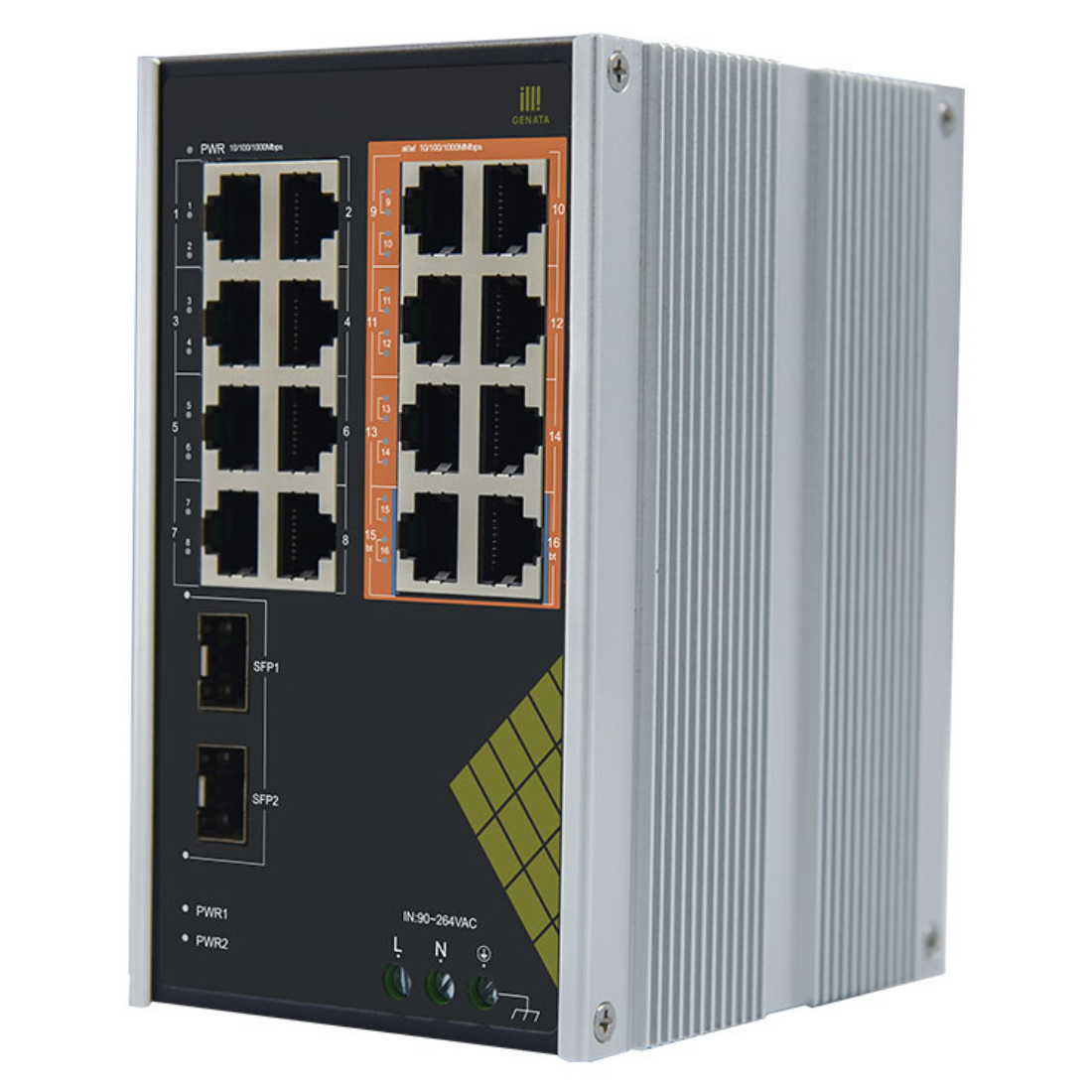 GNT-IG1218F8-AC - Индустриальный коммутатор