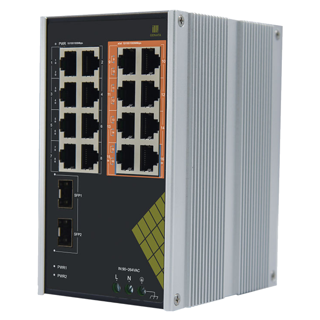 GNT-IG1218F8-AC - Индустриальный коммутатор