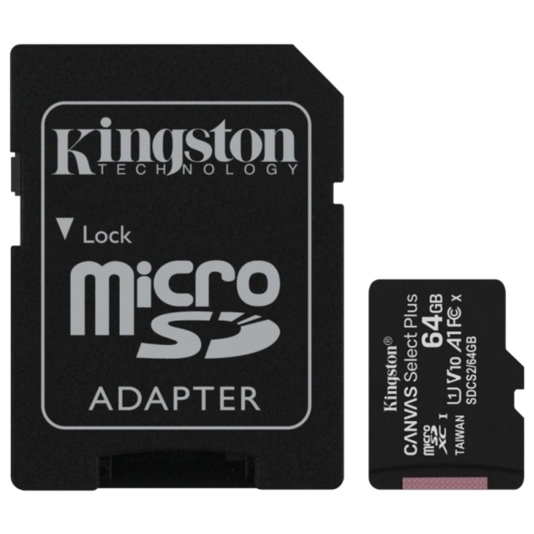 Карта памяти Kingston SDCS2/64GB Class 10 64GB, с адаптером