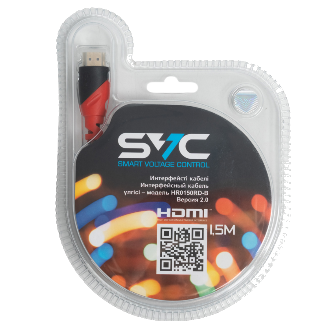 Интерфейсный кабель HDMI-HDMI SVC HR0150RD-B, 30В, Красный, Блистер, 1.5 м