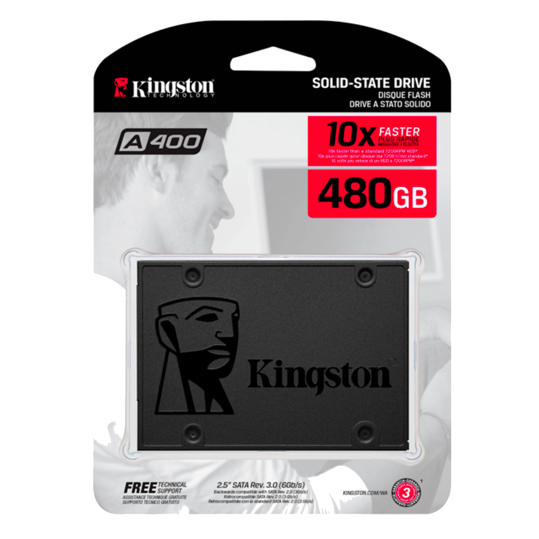Твердотельный накопитель SSD Kingston SA400S37/480G SATA 7мм