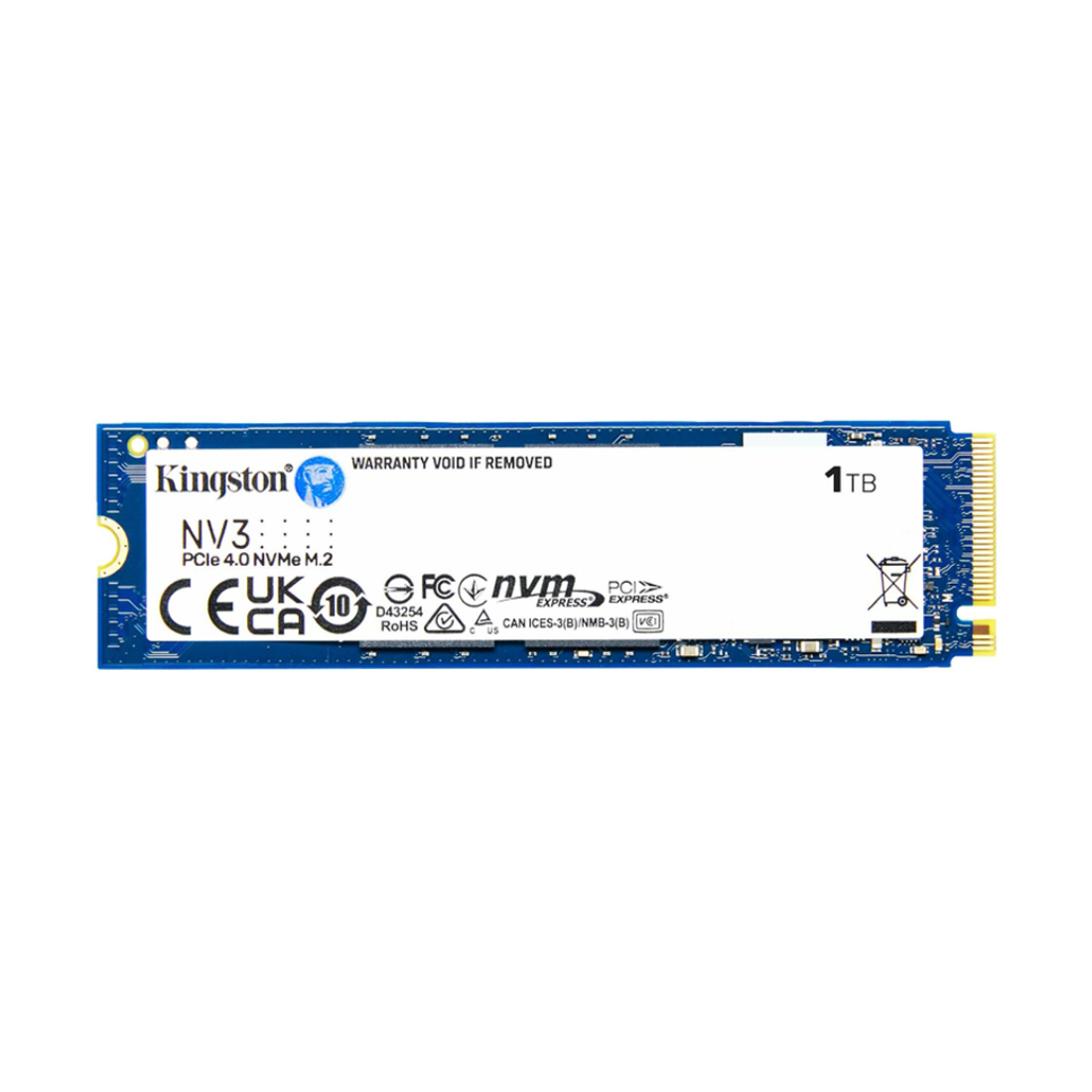 Твердотельный накопитель SSD Kingston NV3 SNV3S/1000GBK 1000GB M.2 NVMe PCIe 4.0x4 6000/4000Мб/сBULK