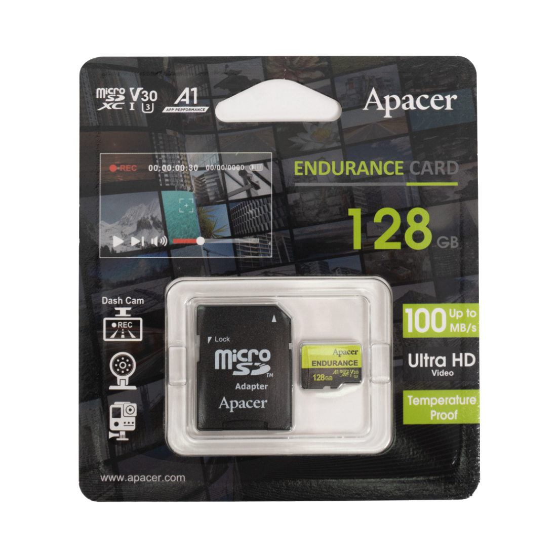 Карта памяти Apacer AP128GEDM1D05-R 128GB с адаптером SD