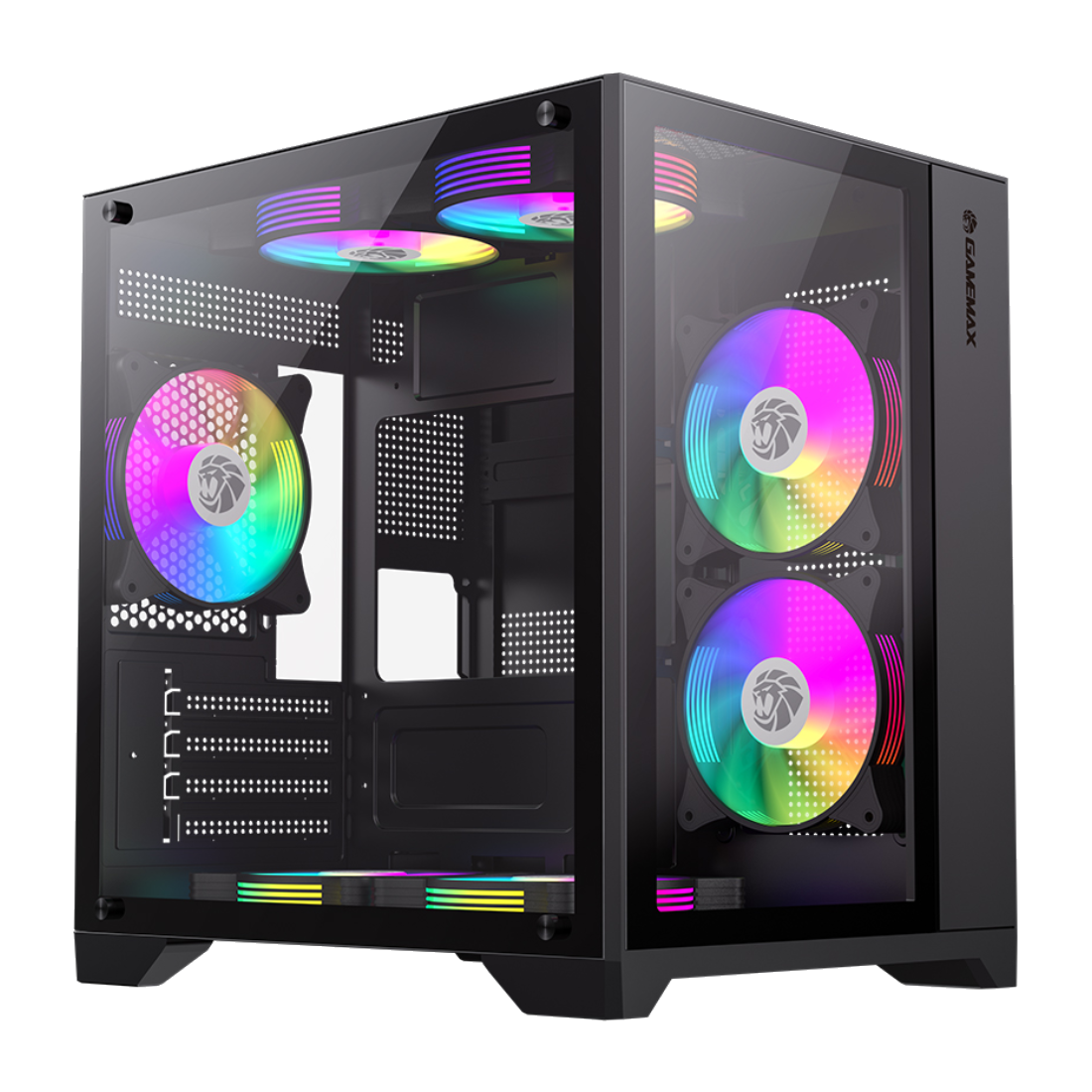 Компьютерный корпус Gamemax Infinity Mini 7 ARGB Fans + Controller Black без Б/П