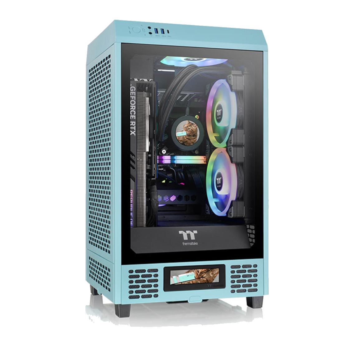 Компьютерный корпус Thermaltake The Tower 200 Turquoise Mini Chassis без Б/П